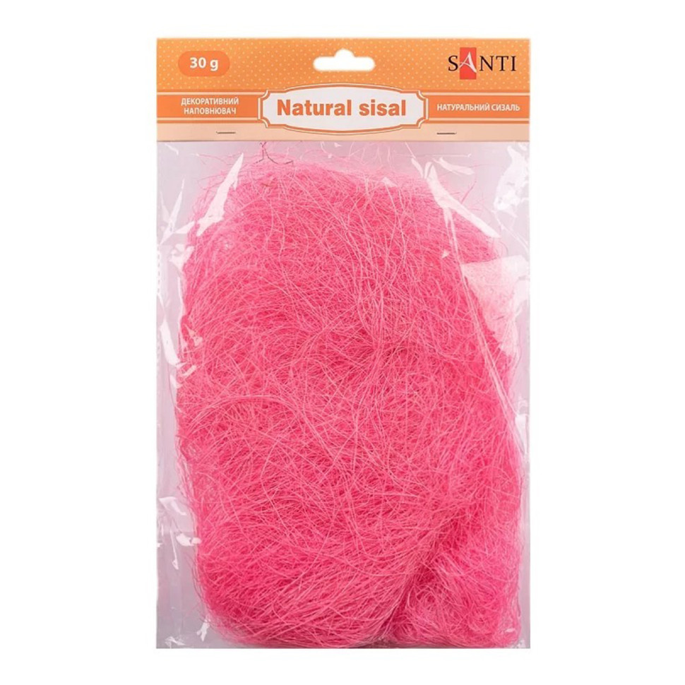 Декоративний наповнювач Сизаль Santi 742785 натуральний, 30 грам, рожевий