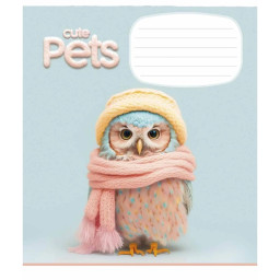 Зошит учнівський "Cute pets" Школярик 012-3253K-4 в клітинку, 12 аркушів