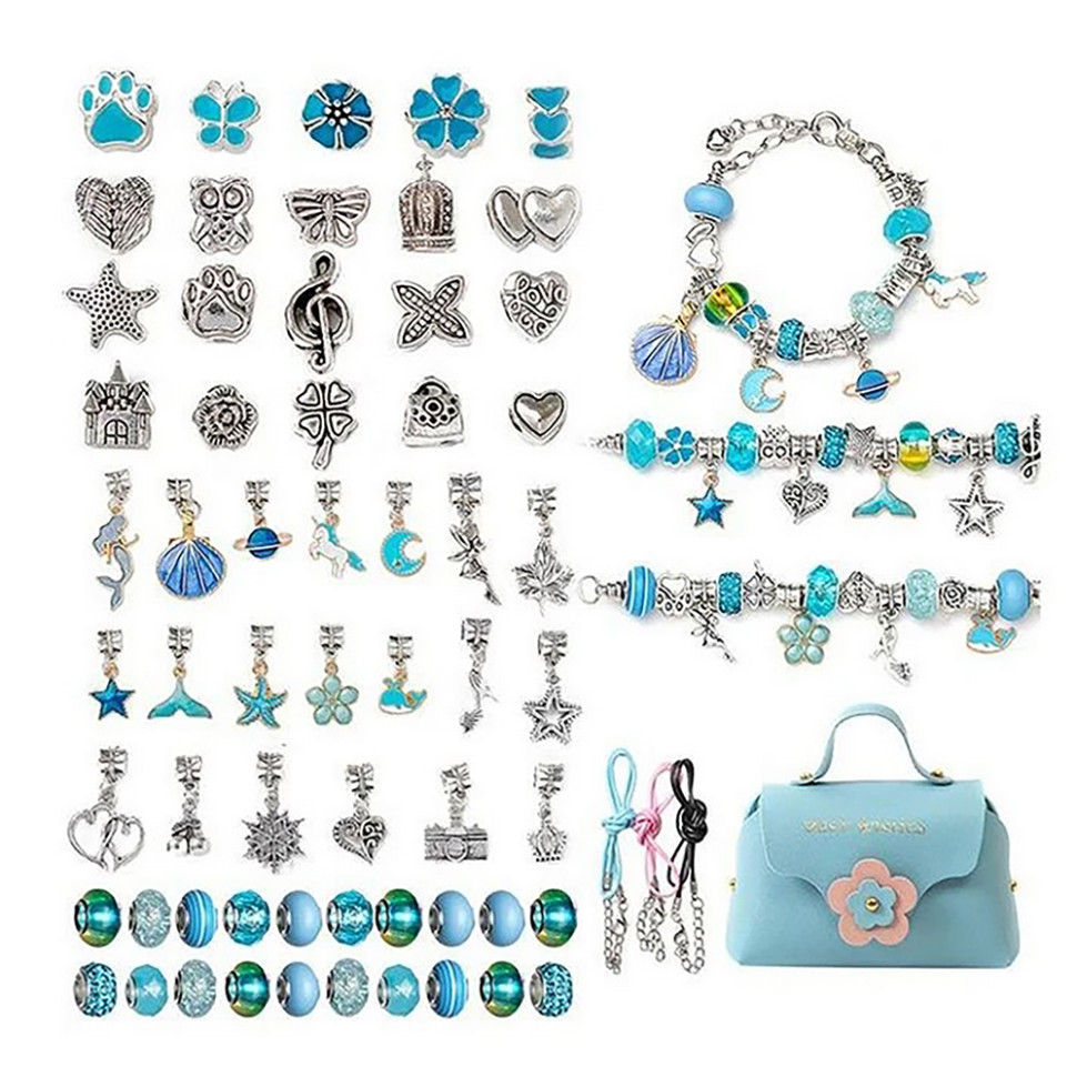 Набор для создания браслетов и подвесок Bambi B4343(Blue) с шармами