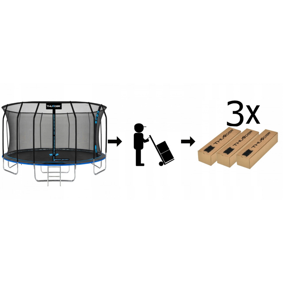 Батут із внутрішньою сіткою Thunder INSIDE-ELITE-16FT-BLUE Black/Blue 490 см