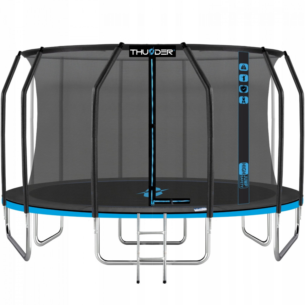 Батут із внутрішньою сіткою Thunder INSIDE-ELITE-16FT-BLUE Black/Blue 490 см