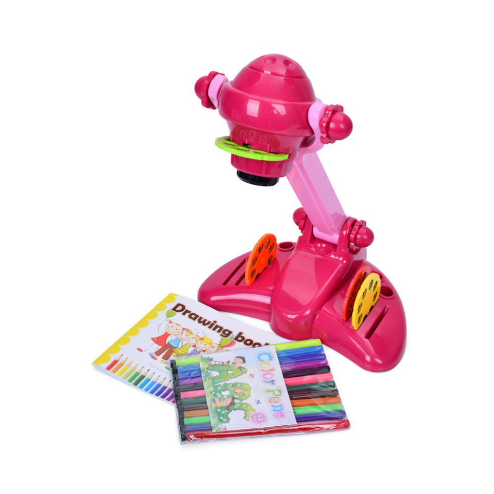 Детский Проектор Bambi YM2227-A(Pink) 34см, музика, світло, слайди 4 диска, 32картинки