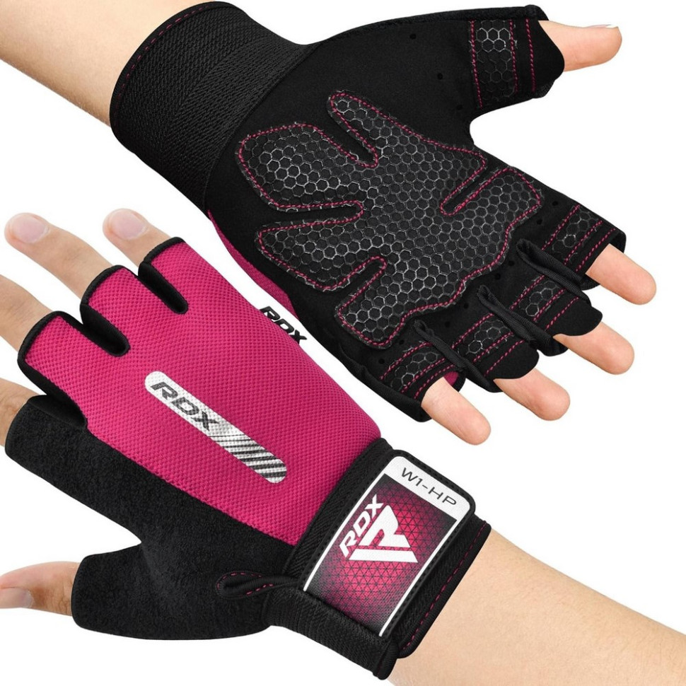 Рукавички для фітнесу W1 Half RDX Inc Limited WGA-W1HP-S Pink, S