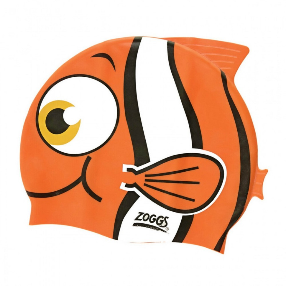 Шапочка для плавания детская Character Silicone Cap Рыбка Zoggs 300710.OR, оранжевая