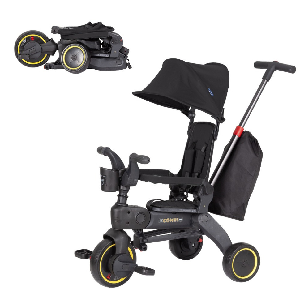 Дитячий триколісний велосипед COMBI Tilly T-392 BLACK, чорний