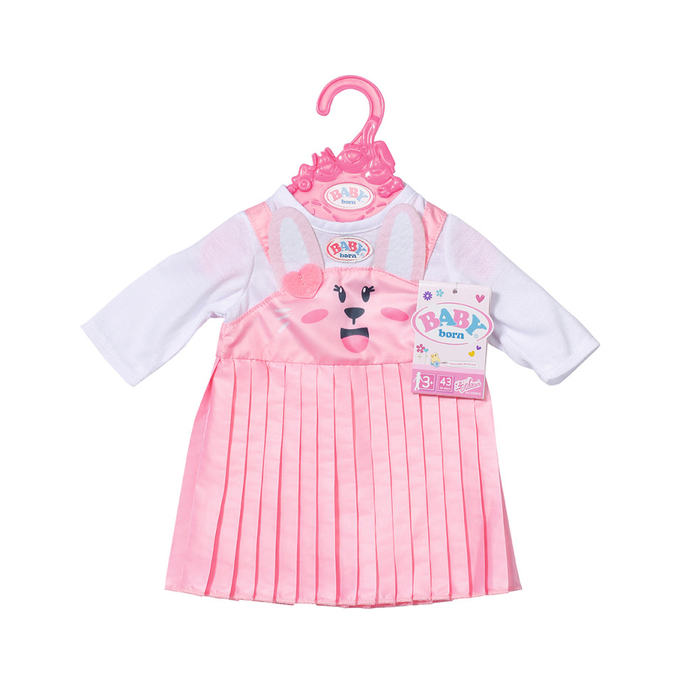 Одежда для куклы ПЛАТЬЕ С ЗАЙКОЙ BABY BORN 832868 на куклу 43 см