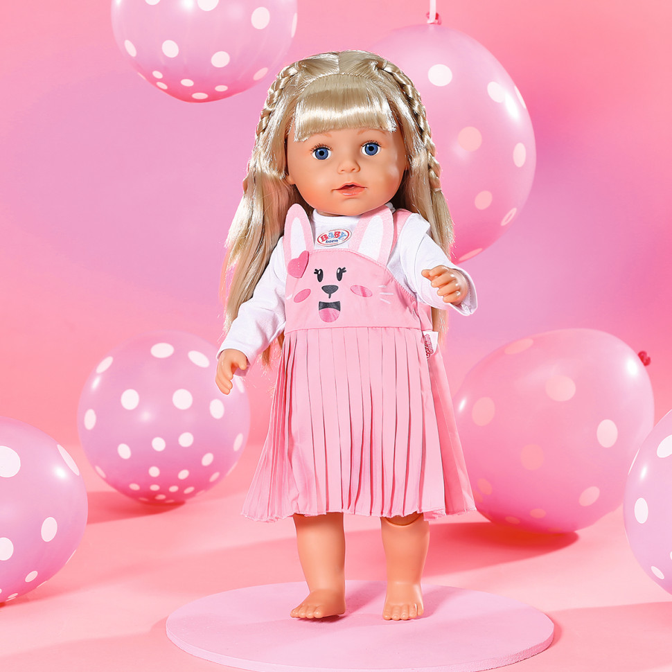 Одежда для куклы ПЛАТЬЕ С ЗАЙКОЙ BABY BORN 832868 на куклу 43 см