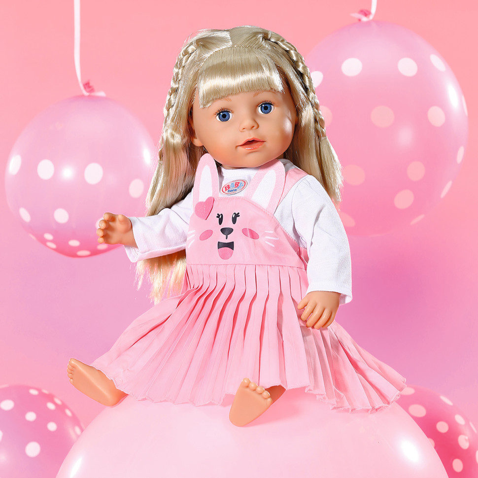Одежда для куклы ПЛАТЬЕ С ЗАЙКОЙ BABY BORN 832868 на куклу 43 см