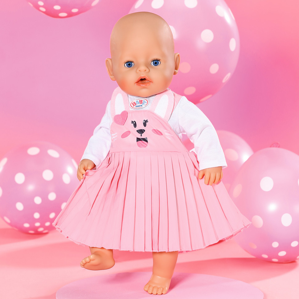 Одежда для куклы ПЛАТЬЕ С ЗАЙКОЙ BABY BORN 832868 на куклу 43 см
