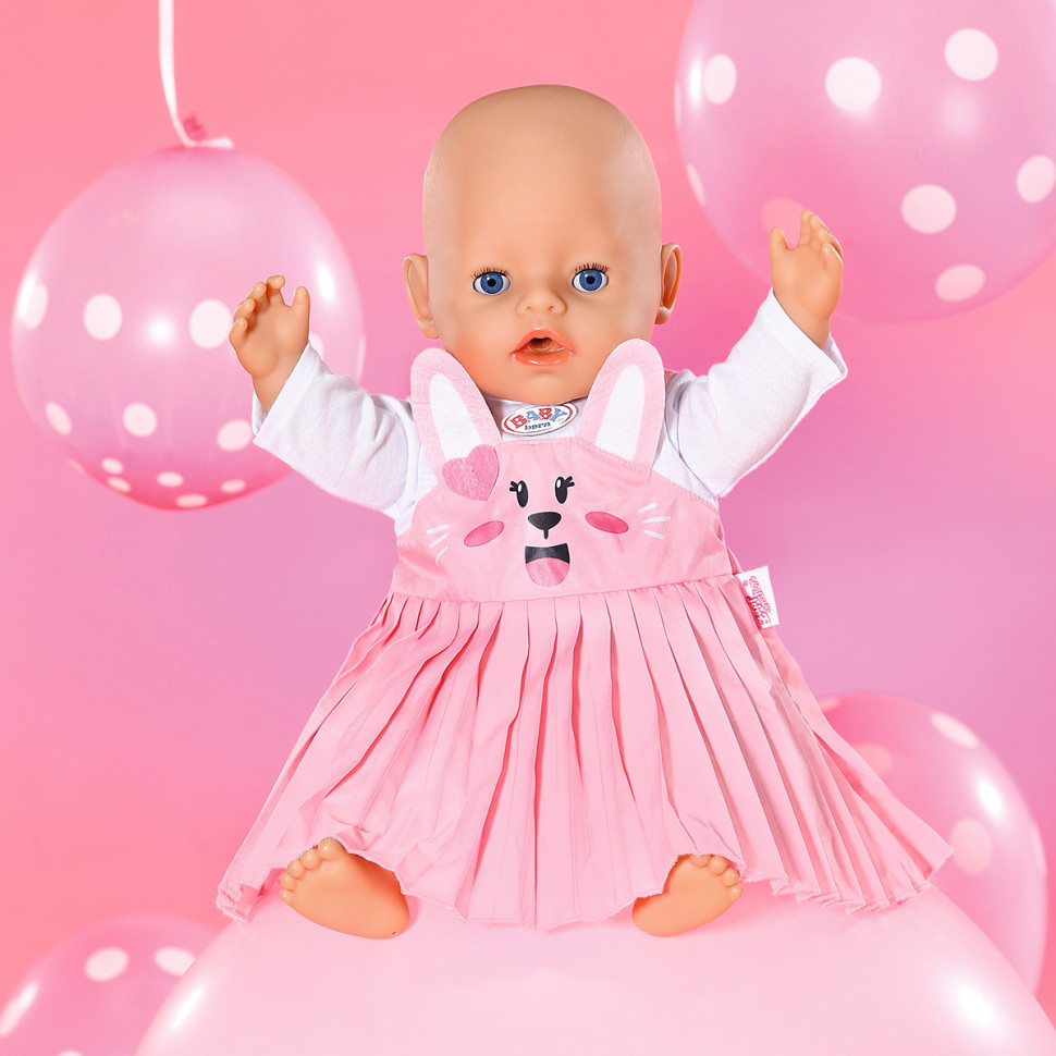 Одежда для куклы ПЛАТЬЕ С ЗАЙКОЙ BABY BORN 832868 на куклу 43 см