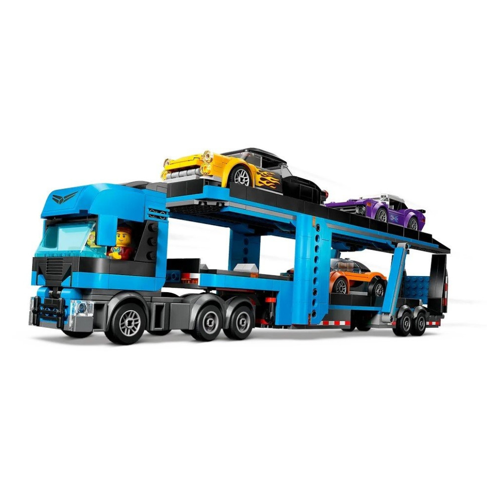 Конструктор «Грузовик-транспортер со спортивными авто» LEGO 60408, 998 деталей