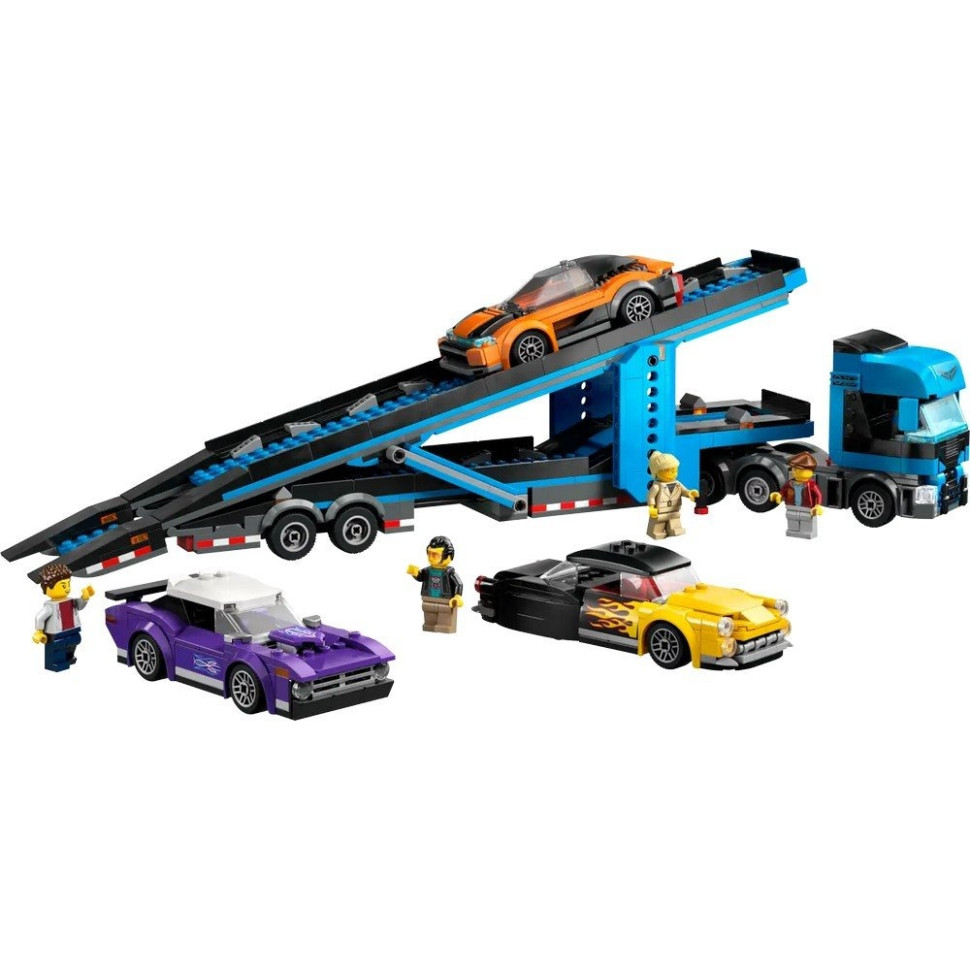 Конструктор «Грузовик-транспортер со спортивными авто» LEGO 60408, 998 деталей