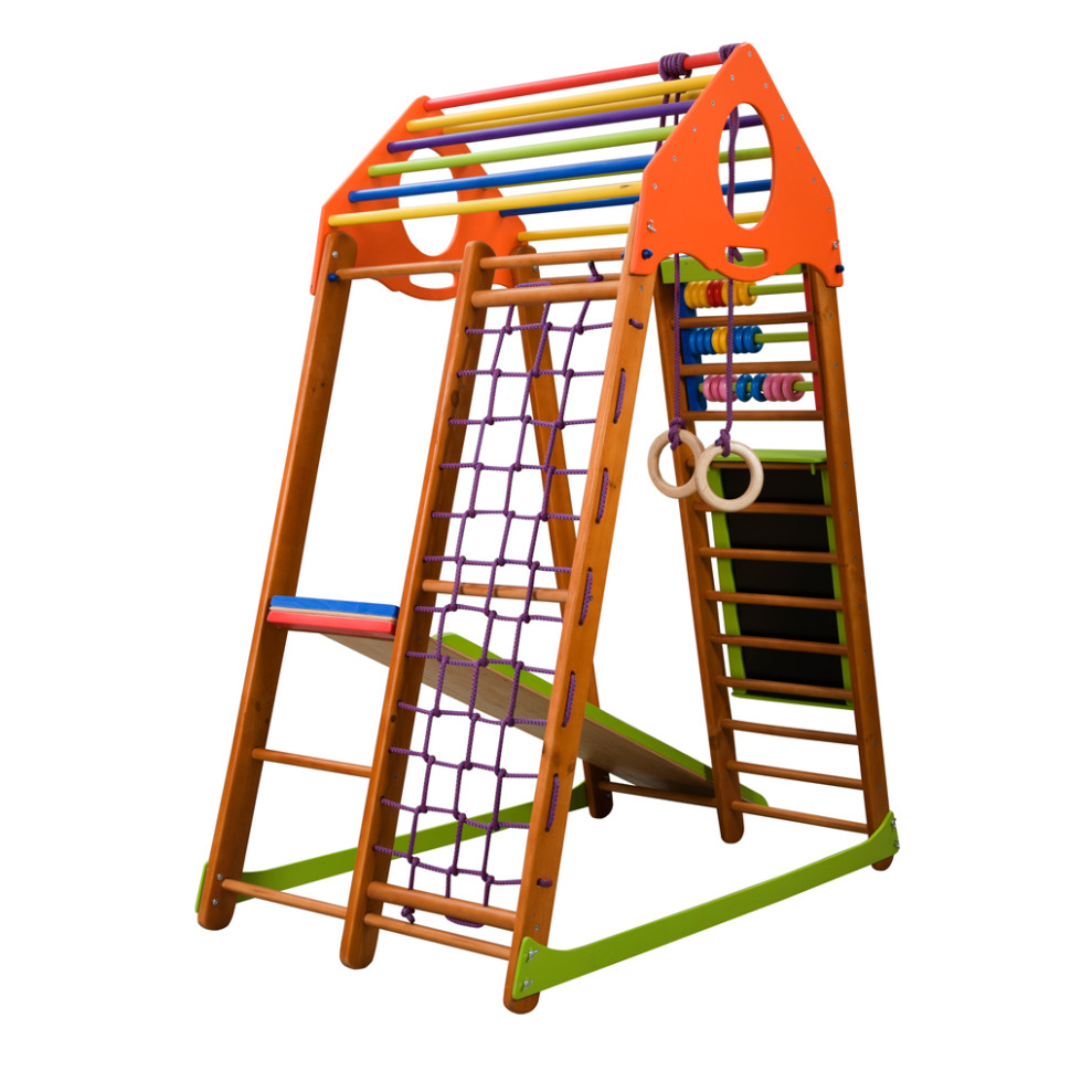 Дитячий спортивний комплекс SportBaby BambinoWood Plus з кольоровими рахунками