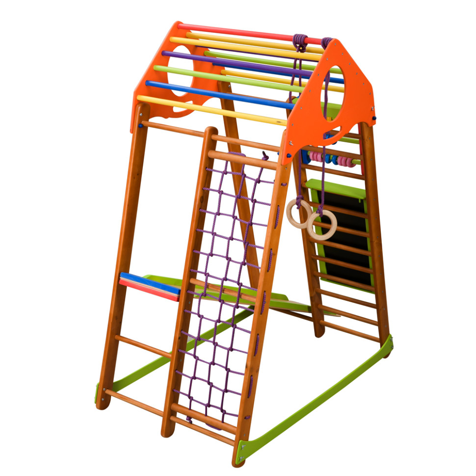 Дитячий спортивний комплекс SportBaby BambinoWood Plus з кольоровими рахунками