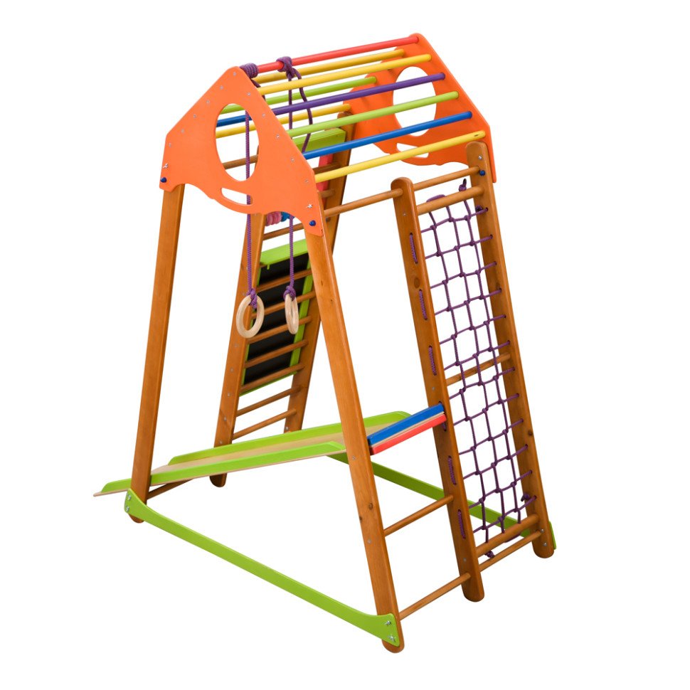 Дитячий спортивний комплекс SportBaby BambinoWood Plus з кольоровими рахунками