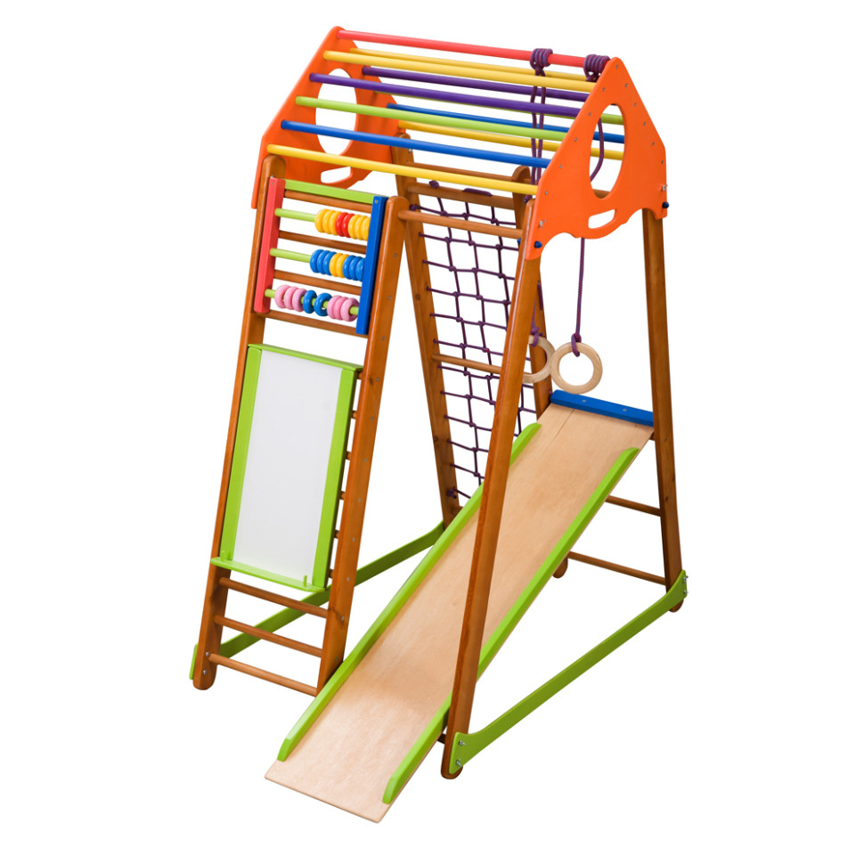 Дитячий спортивний комплекс SportBaby BambinoWood Plus з кольоровими рахунками