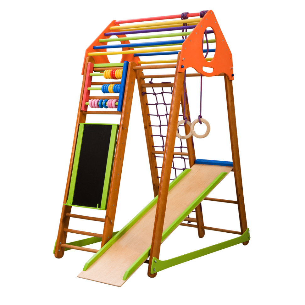 Дитячий спортивний комплекс SportBaby BambinoWood Plus з кольоровими рахунками