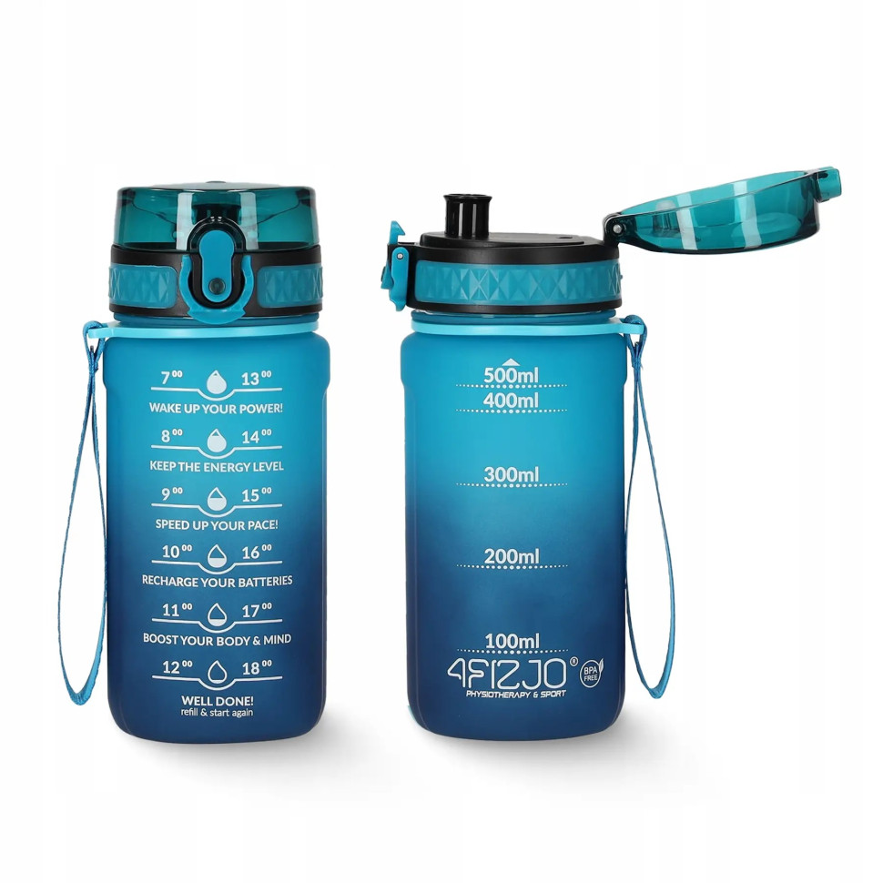 Спортивная бутылка для воды 4FIZJO 4FJ0629 Sky Blue/Blue 500 мл