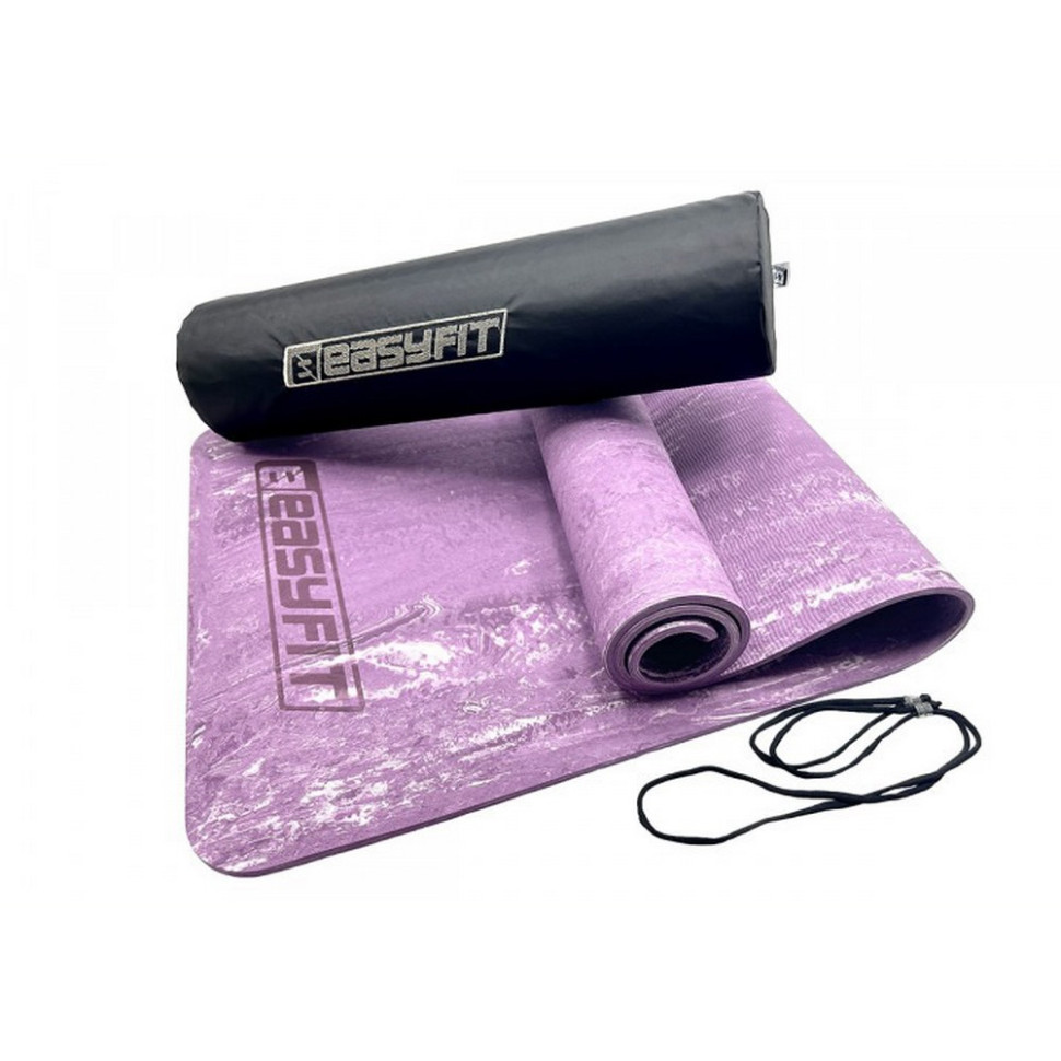 Килимок для йоги та фітнесу PER Premium Mat EasyFit EF-1930-1-E-V 8 мм + Чохол фіолетовий