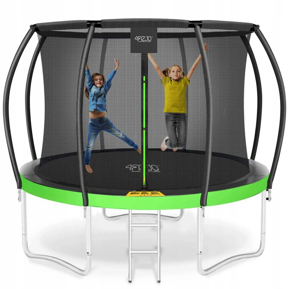 Батут із внутрішньою сіткою Premium 4FIZJO 4FJ0365, 10FT 312 см, Black/Green