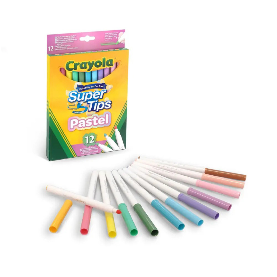 Набір фломастерів Supertips Crayola 58-7515 пастельні кольори, 12 шт