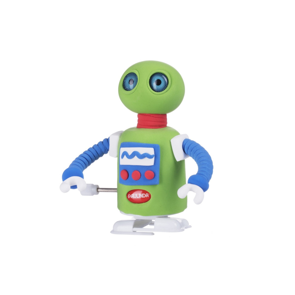 Масса для лепки Paulinda Super Dough Robot заводной механизм (шагает), зеленый PL-081178-5