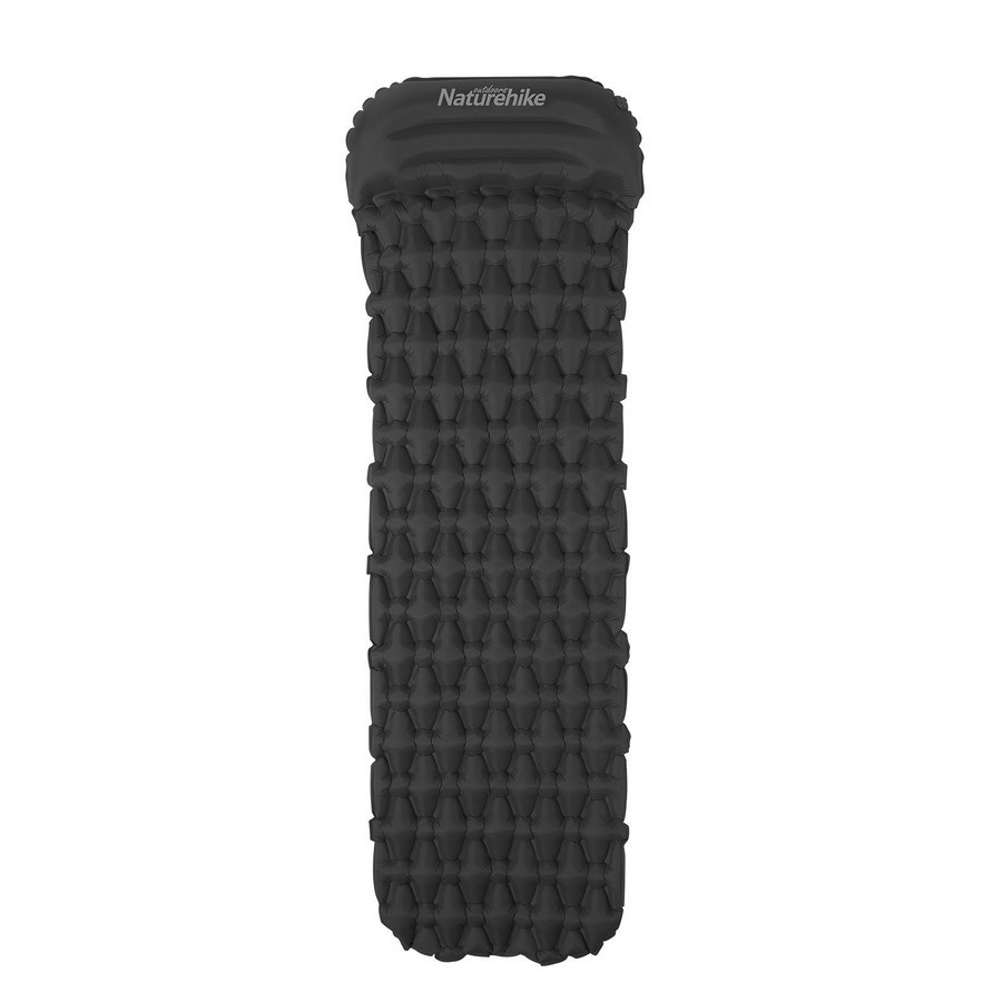 Килимок надувний з подушкою та мішком для надування FC-12 NH19Z003-P Naturehike 6927595796832, 65 мм, графіт