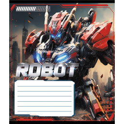 Тетрадь ученическая "Робот" Leader 012-590508K-4 в клетку, 12 листов (959050)