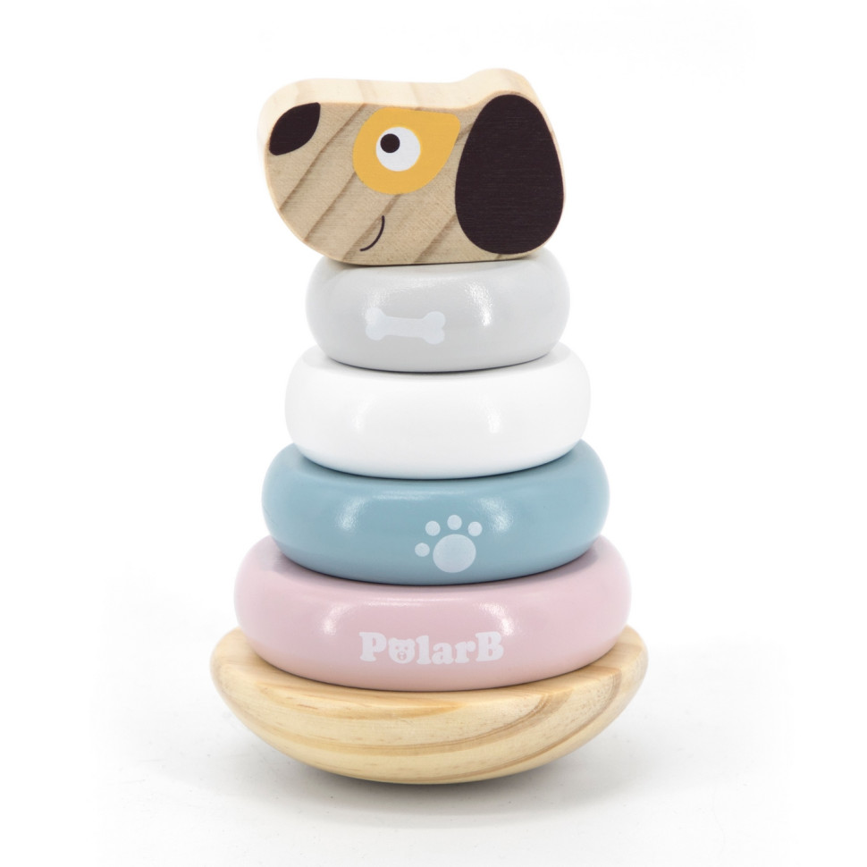 Дерев'яна пірамідка Собачка Viga Toys PolarB 44042 неваляшка