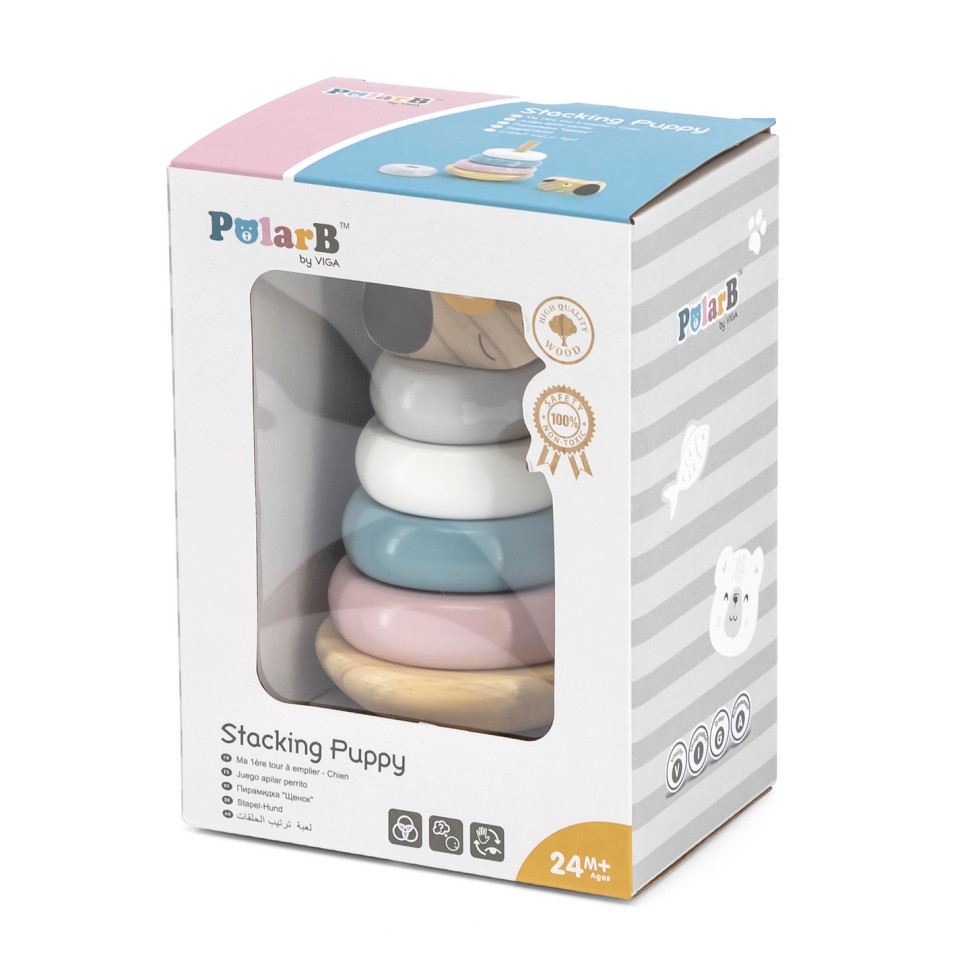 Дерев'яна пірамідка Собачка Viga Toys PolarB 44042 неваляшка