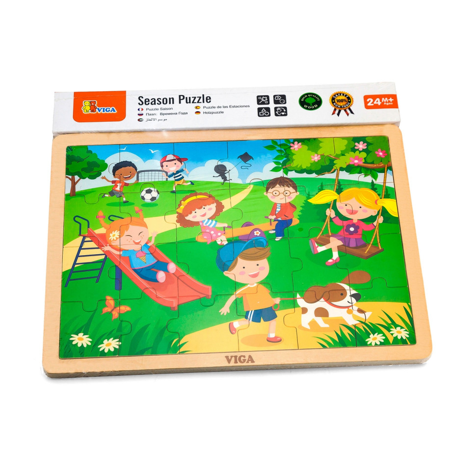 Дерев'яний пазл Весна Viga Toys 51269, 24 елементи