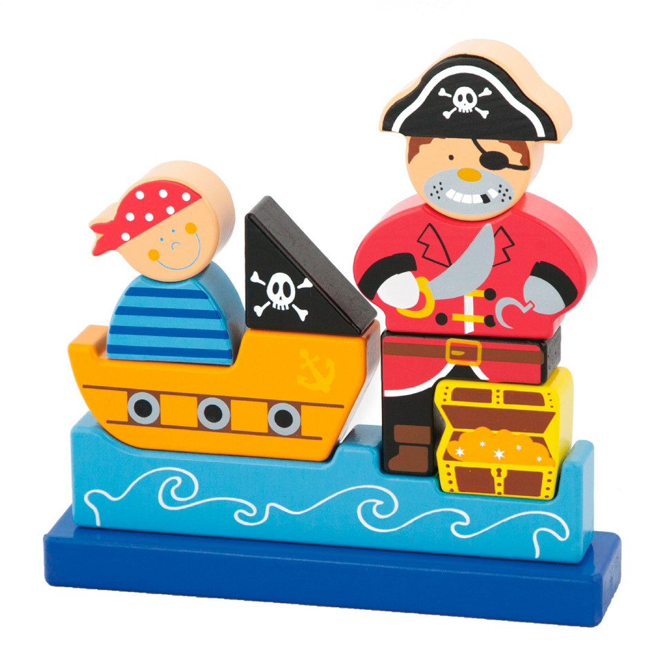 Магнітний дерев'яний пазл Пірат Viga Toys 50077, 10 деталей