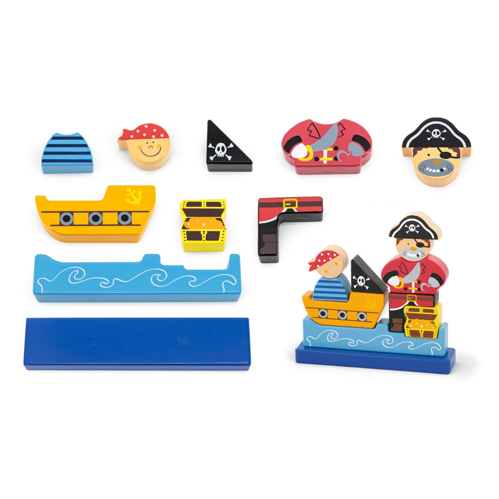 Магнітний дерев'яний пазл Пірат Viga Toys 50077, 10 деталей