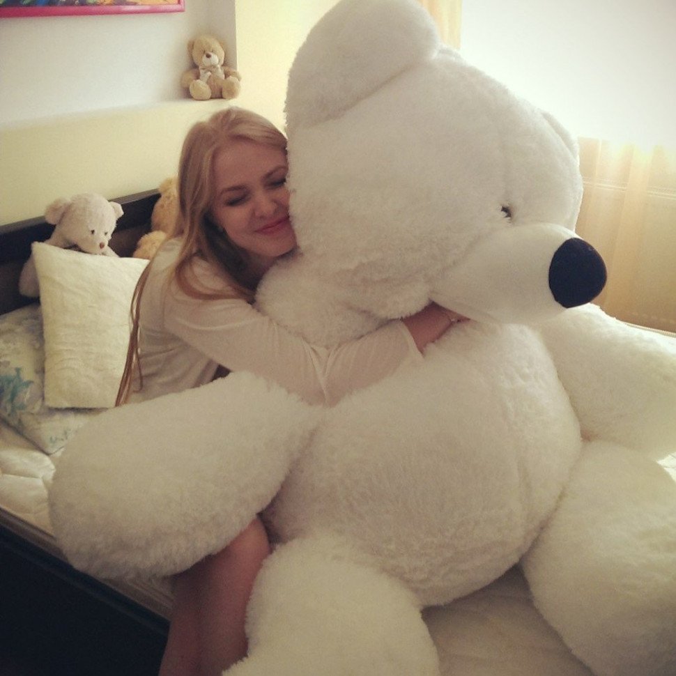 М'яка іграшка Alina Toys великий плюшевий ведмедик Бублик 200 см білий 5784728ALN