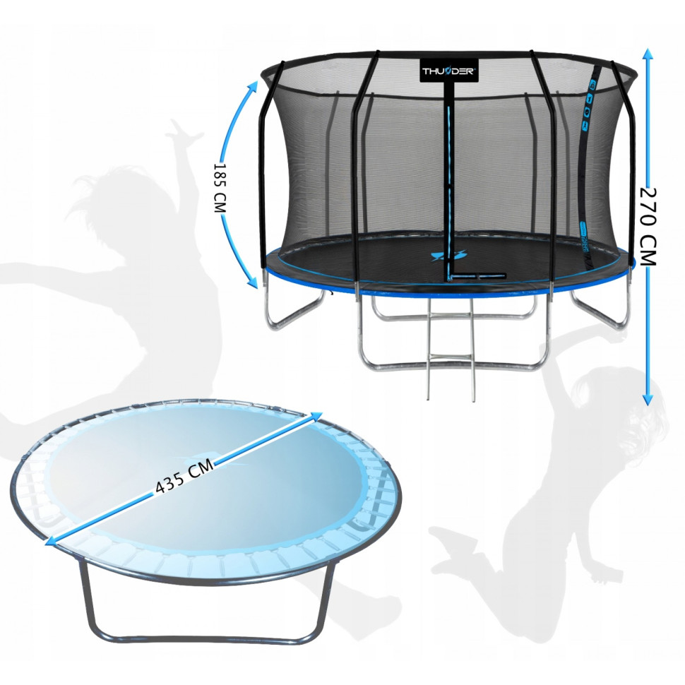 Батут с внутренней сеткой Thunder INSIDE-ELITE-14FT-BLUE Black/Blue 435 см