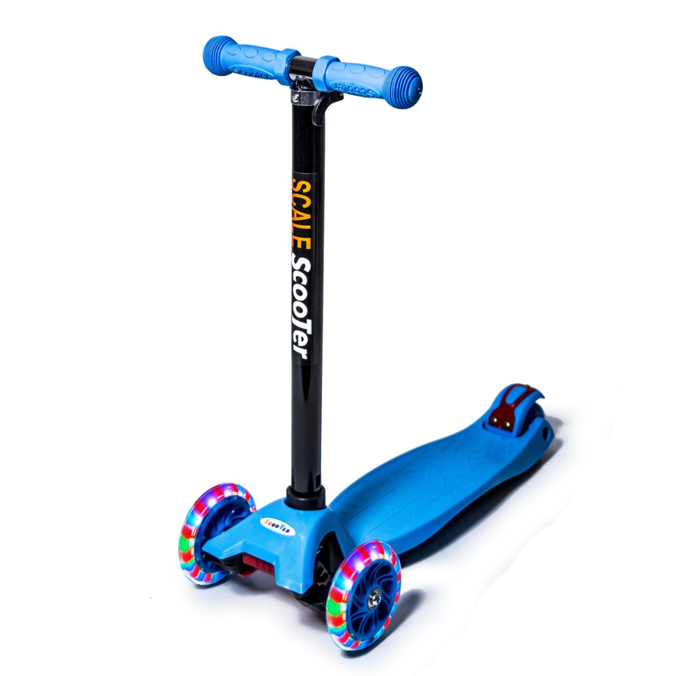 Детский четырехколесный самокат MAXI Bambi 27063310 Blue с подсветкой