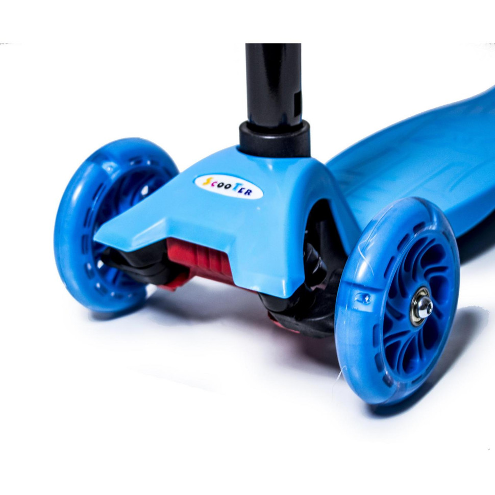 Детский четырехколесный самокат MAXI Bambi 27063310 Blue с подсветкой