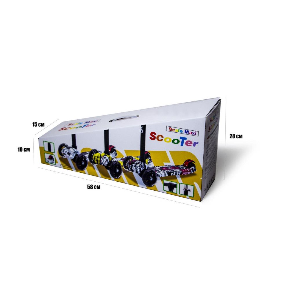 Детский четырехколесный самокат MAXI Bambi 27063310 Blue с подсветкой