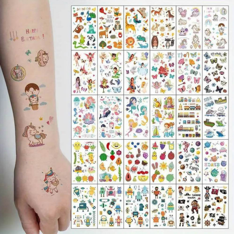 Набір дитячих тимчасових тату «Для дітей» Fresh Tattoo tattoo-kids-mini-set-30