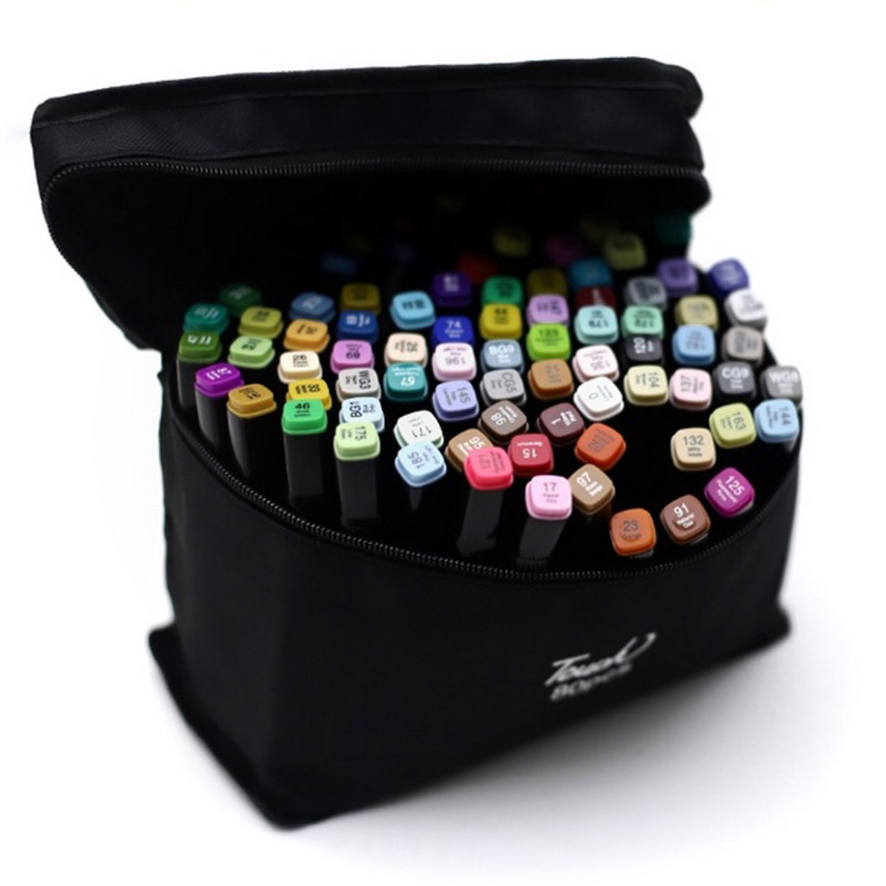 Набір перманентних маркерів на спиртовій основі Bambi MPTT80, 80 штук, двосторонні