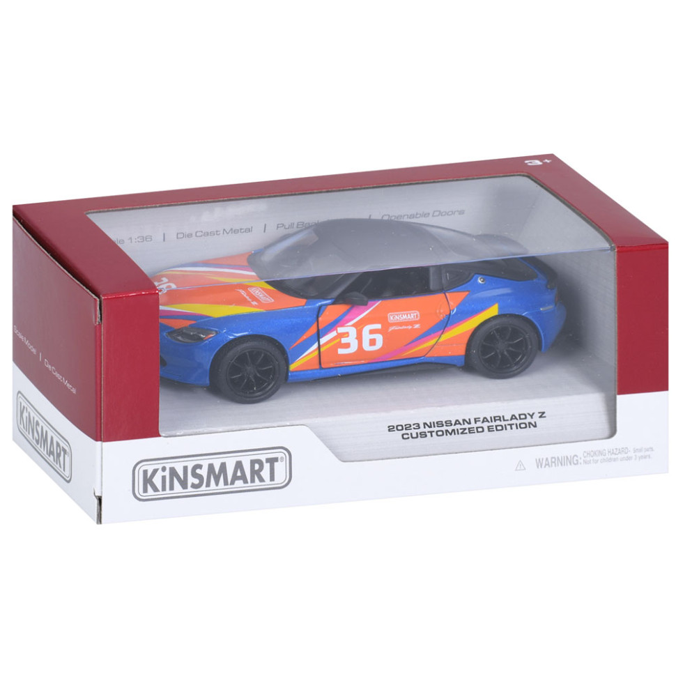 Машинка інерційна 2023 Nissan Fairlady Z Kinsmart KT5443WF(Blue) 1:36, 12 см, відчиняються двері