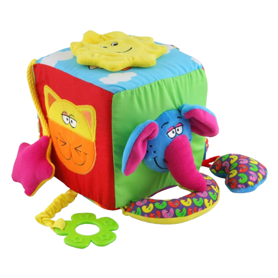 М'який розвиваючий Кубик Звірята Baby Mix TE-8021 з прорізувачем