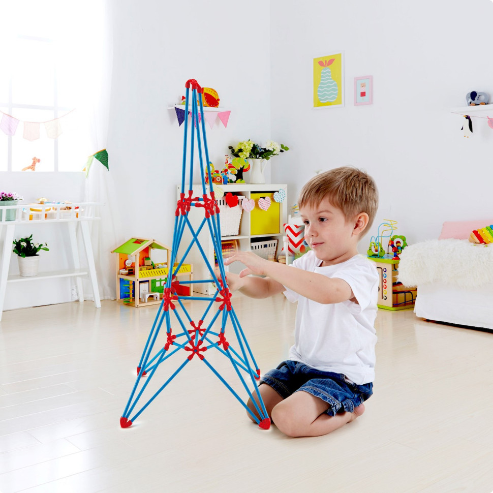 Конструктор Flexistix Ейфелева вежа Hape E5563, 62 деталі, бамбуковий