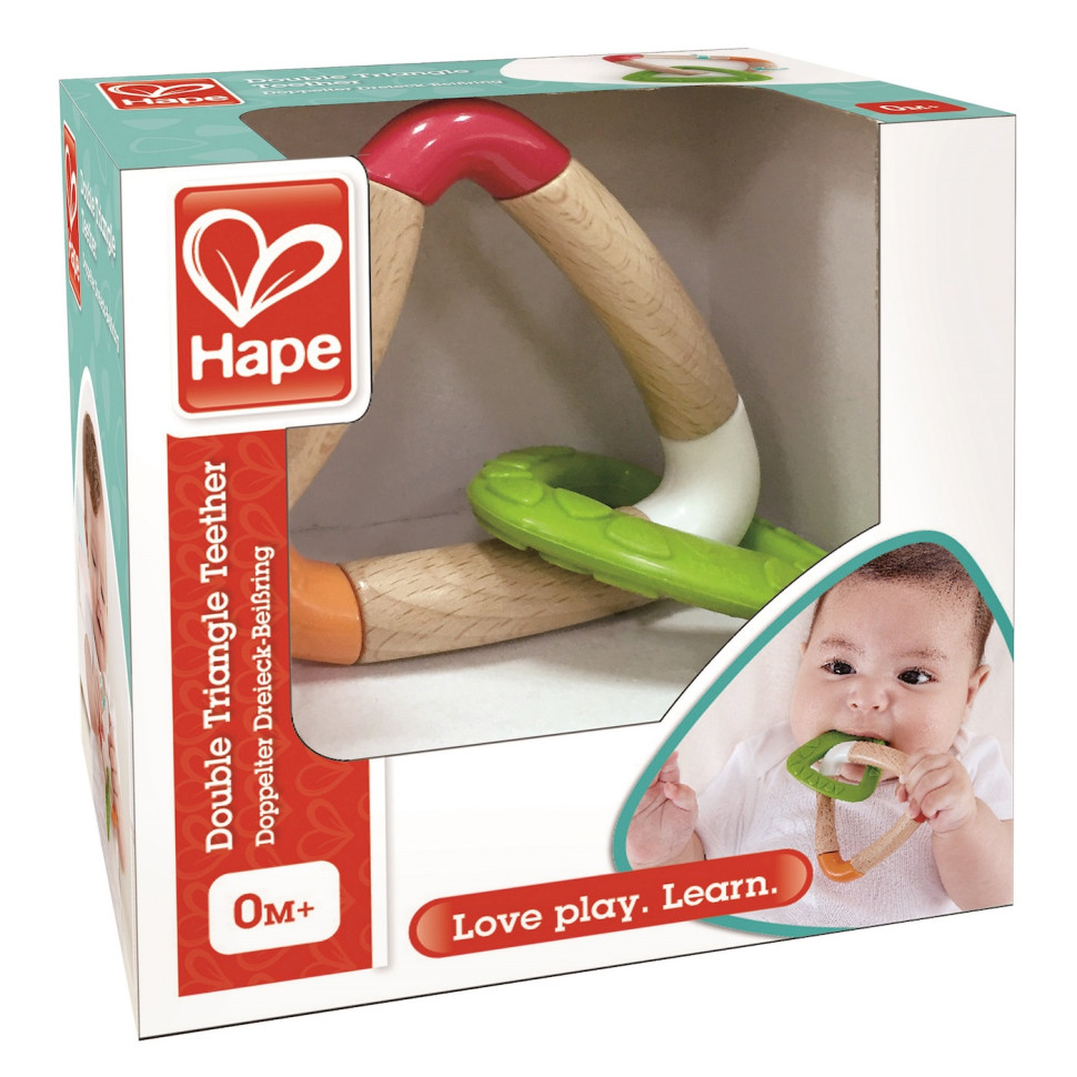 Прорезыватель для самых маленьких Треугольники Hape E0018 силикон, дерево