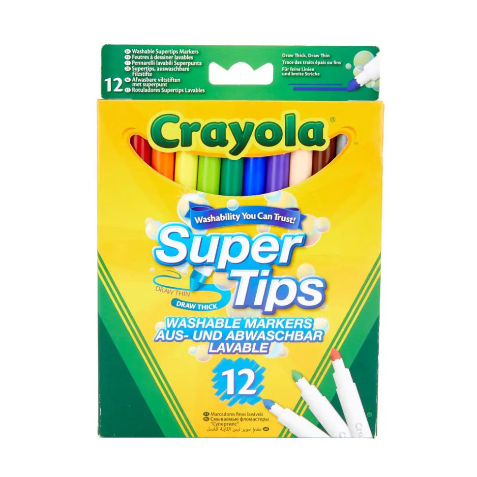 Набор фломастеров Supertips Crayola 7509 washable, 12 шт