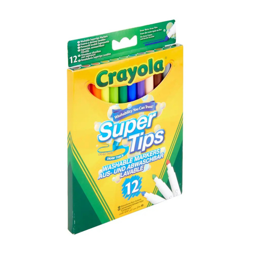 Набор фломастеров Supertips Crayola 7509 washable, 12 шт