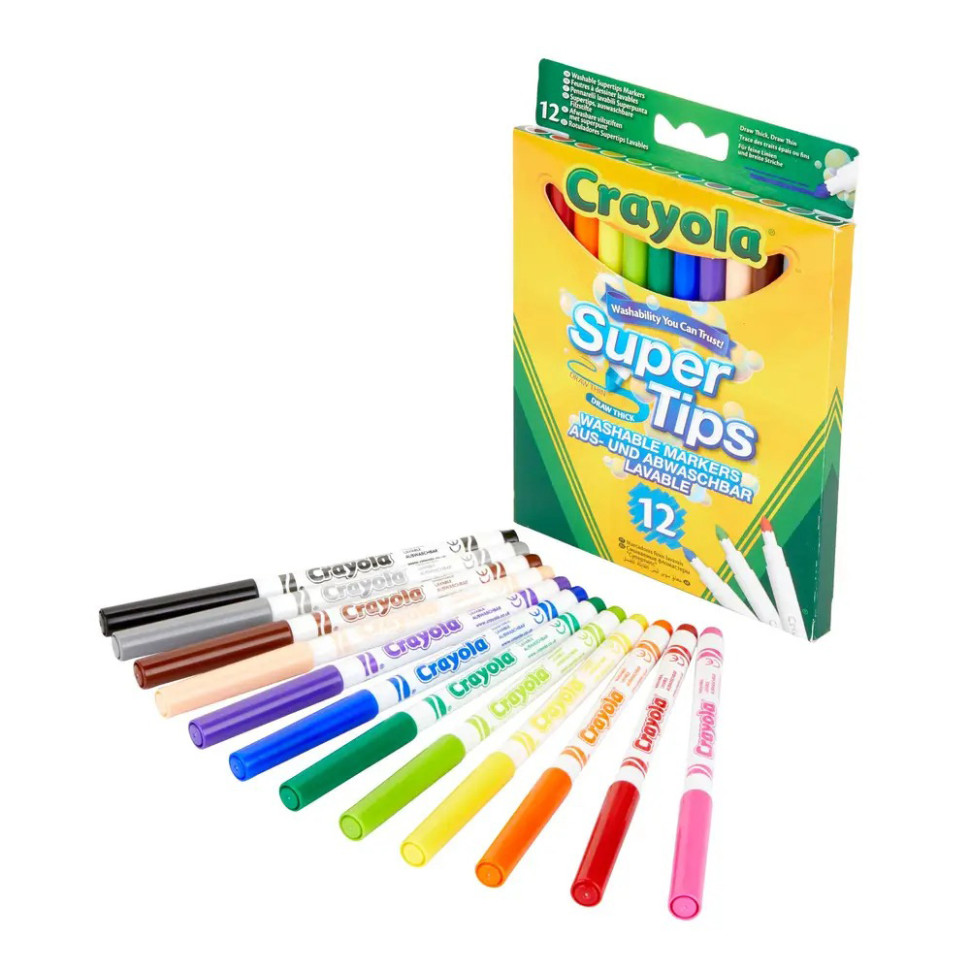 Набор фломастеров Supertips Crayola 7509 washable, 12 шт