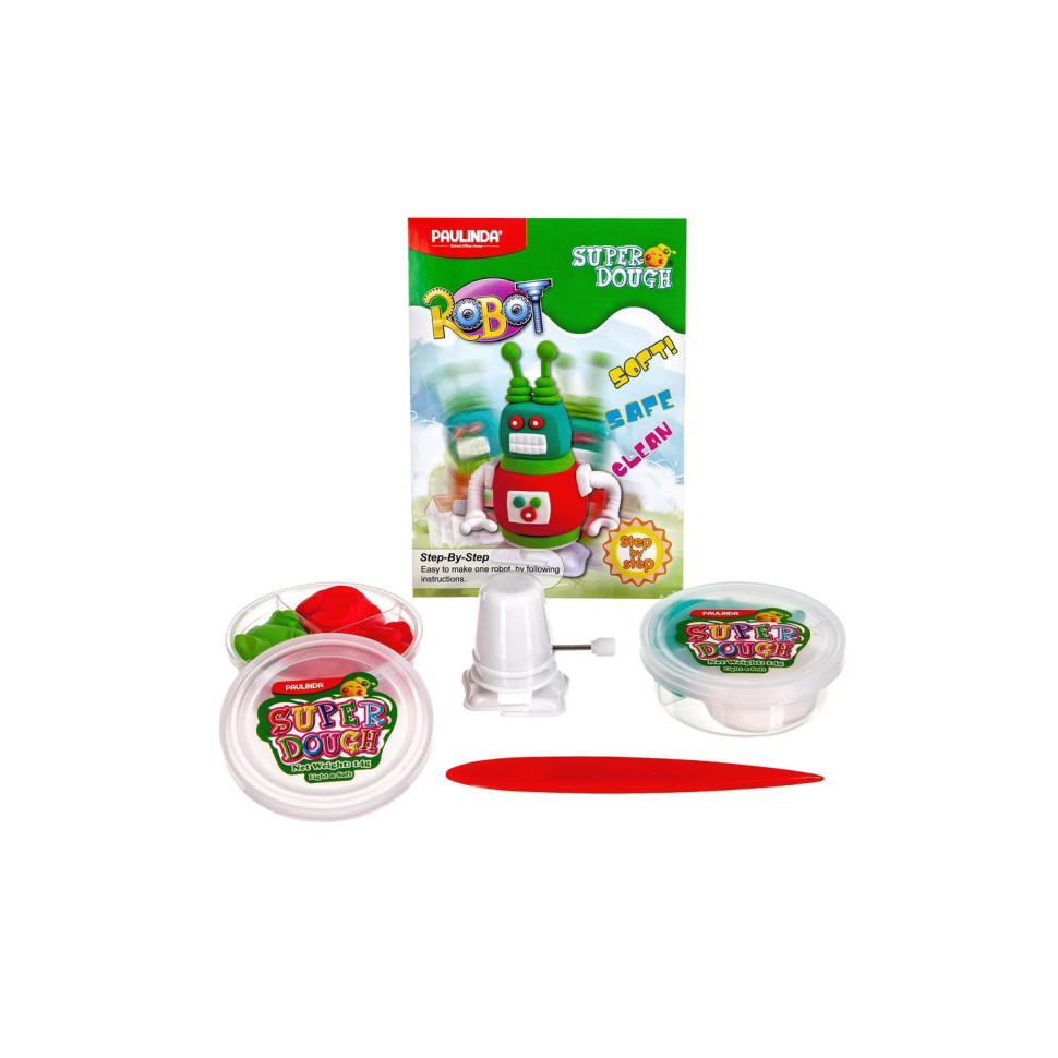 Маса для ліплення Paulinda Super Dough Robot заводний механізм (крокує) , червоний PL-081178-1