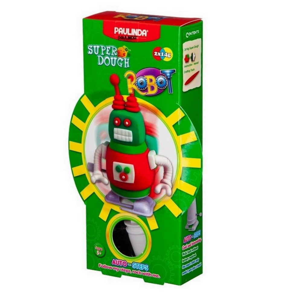 Маса для ліплення Paulinda Super Dough Robot заводний механізм (крокує) , червоний PL-081178-1