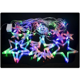 Гирлянда электрическая "Штора Звезд" Bambi RJ-09 мультиколир 12 звездочек